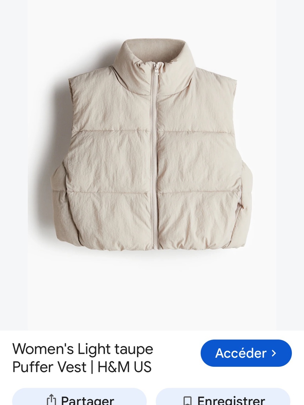 Divided Cream Puffer Vest